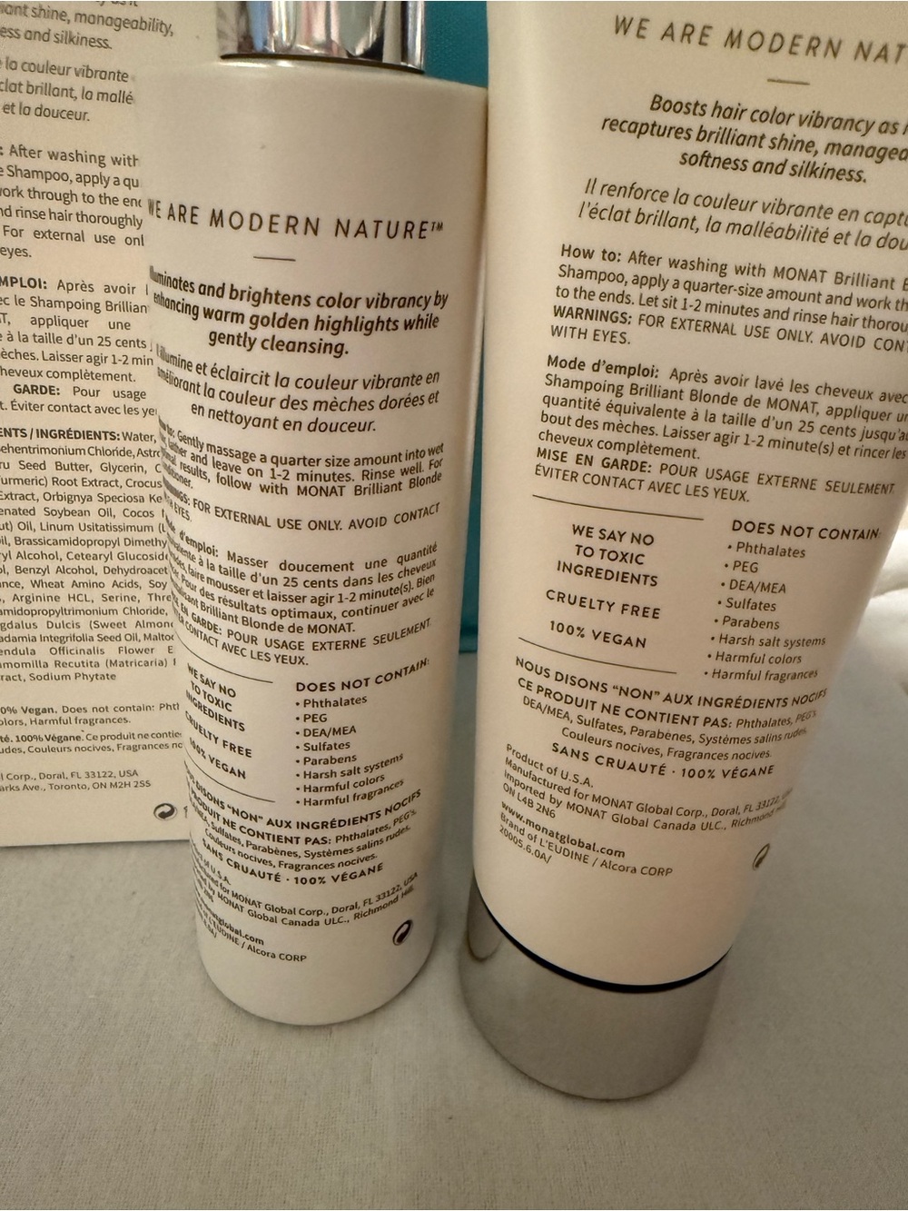 Authentic MONAT Colour Enhance Brilliant Blonde Shampoo & Conditioner - Picture 3 of 4